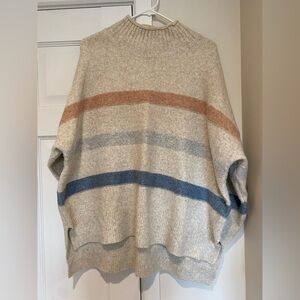 Baltic Born Women's Mockneck Sweater - Cream, Blue, and Brown